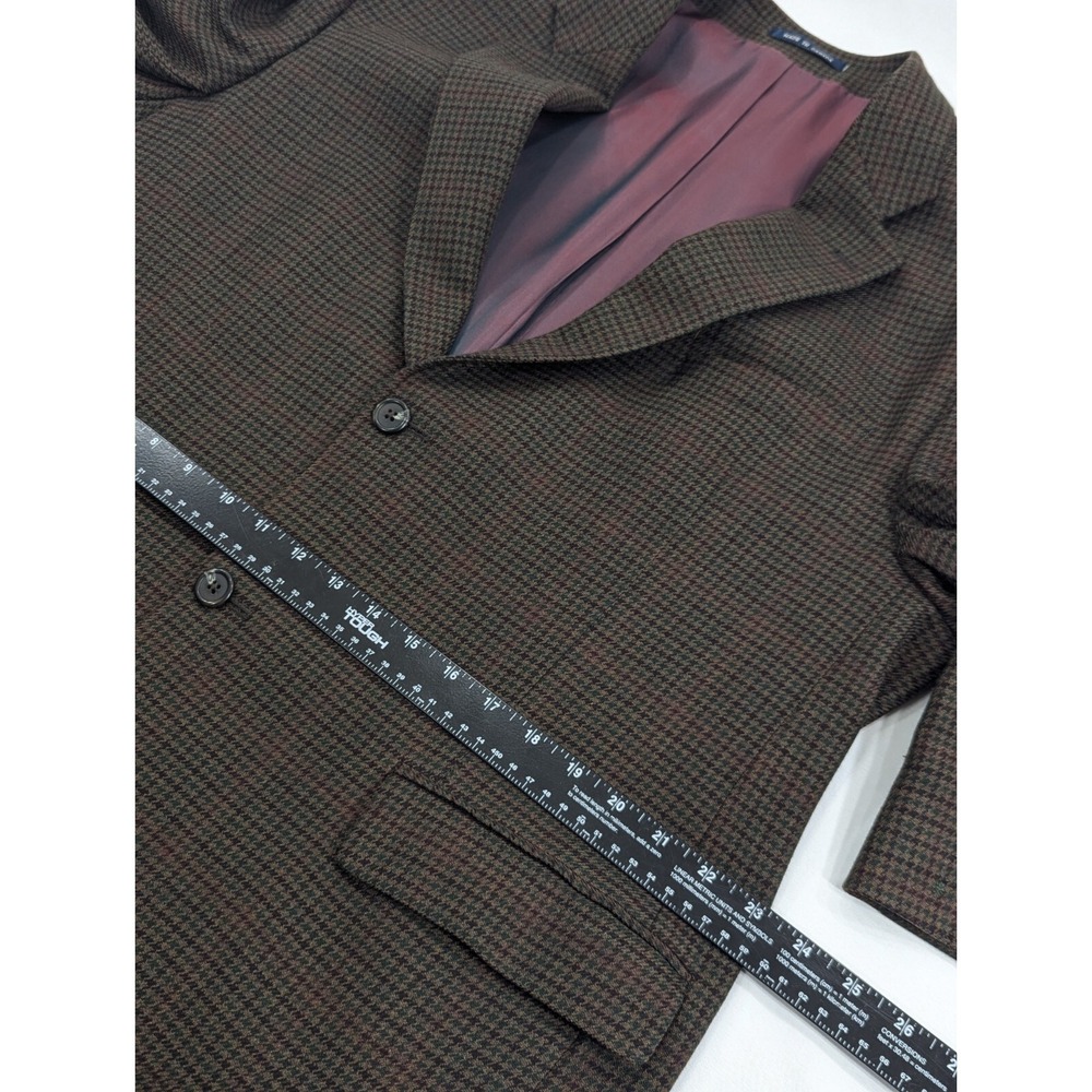 Ralph Lauren Blazer Sport Coat  Suit Jacket 46R 48" Chest Lambswool‎ Houndstooth - Picture 12 of 14